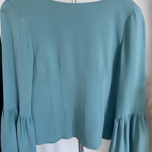 Tibi Egg Blue Crepe Corset Blouse Size 4 - Picture 3 of 7
